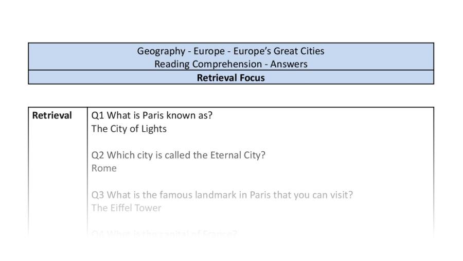 Reading Comprehension-Europes Great Cities-Retrieval Focus-answers