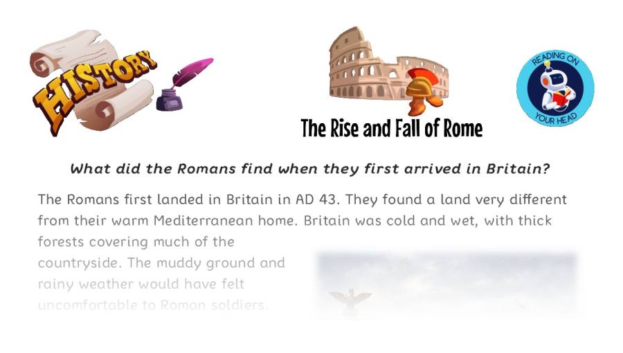 What did the Romans find when they first arrived in Britain - condensed