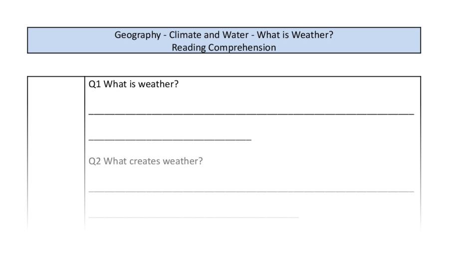 Reading comp - what is weather - retrieval focus