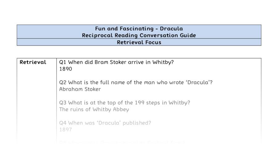 Reciprocal Reading Conversation - Dracula - Highlght Series 2 - Retrieval Focus