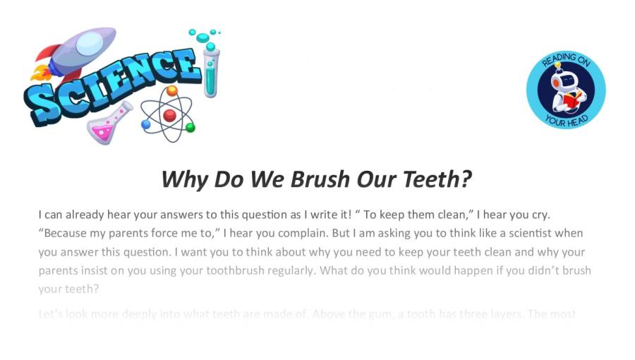 Why Do We Brush Our Teeth