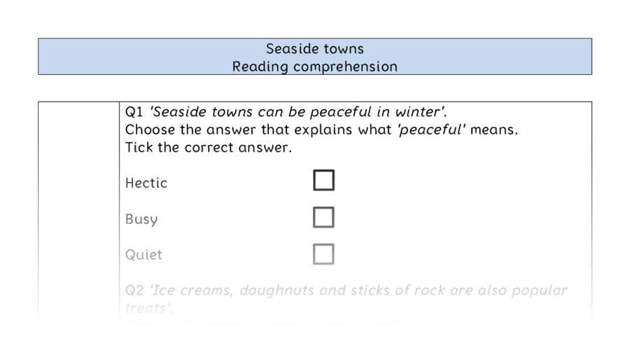 Reading comprehension - VRSIPE - Seaside towns