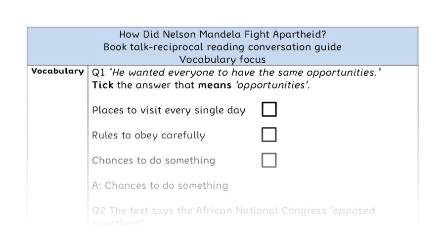 Reciprocal - vocabulary - How Did Nelson Mandela Fight Apartheid