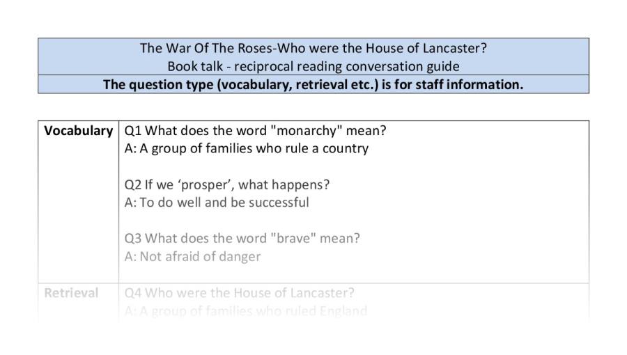 Reciprocal reading-VRSIPE-Who were the House Of Lancaster