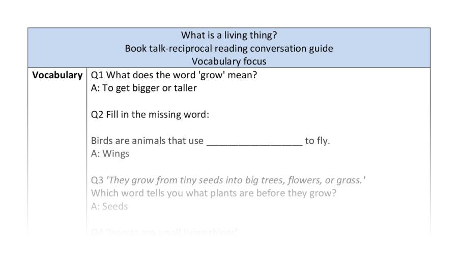 Reciprocal - vocabulary - What is a living thing