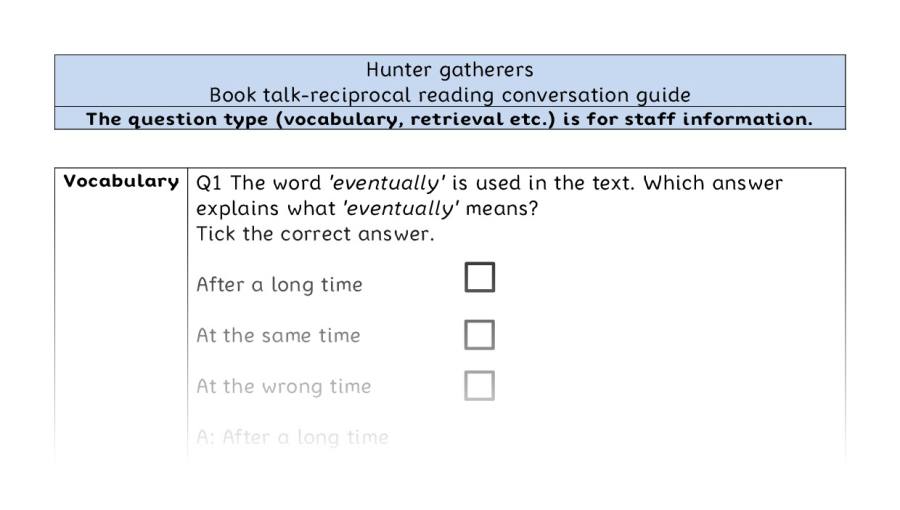 Reciprocal reading - VRSIPE - Hunter gatherers