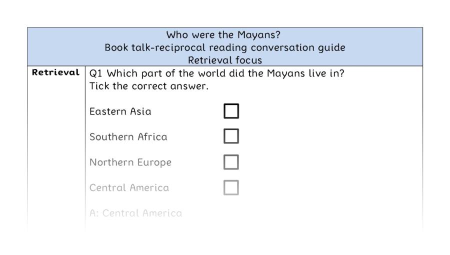Reciprocal reading - retrieval - Who were the Mayans