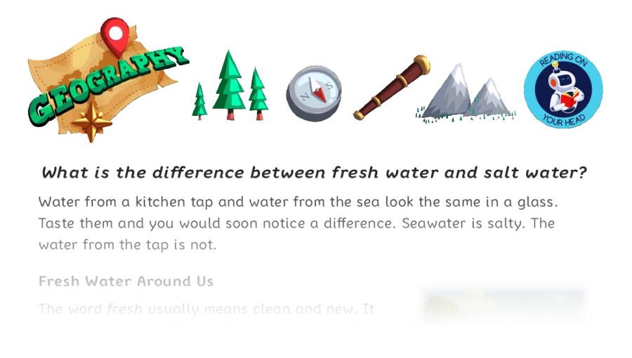 What is the difference between fresh water and salt water y3
