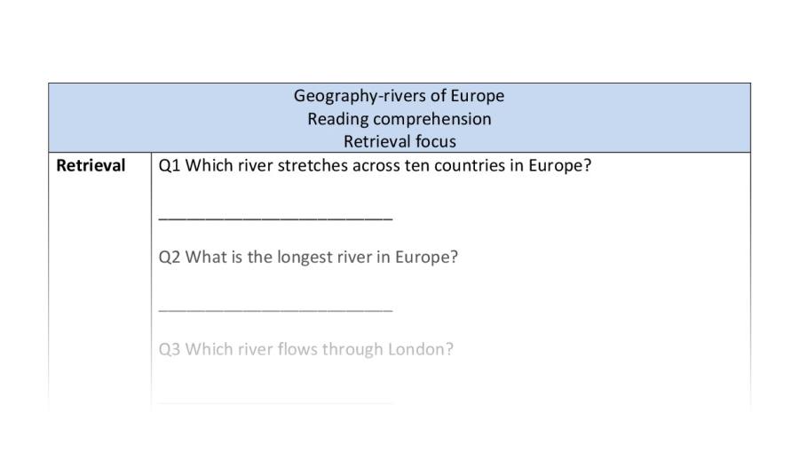 Reading comp-retrieval-rivers of Europe
