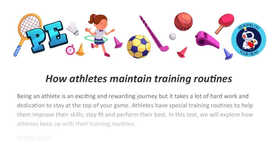 How athletes maintain training routines