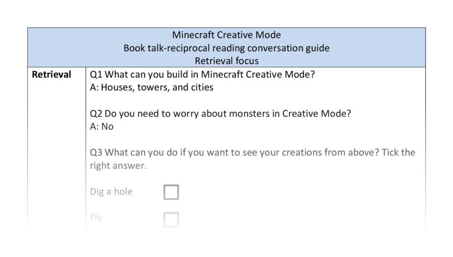 Reciprocal reading-Minecraft Creative Mode-retrieval