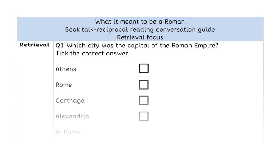 Reciprocal reading - retrieval - What it meant to be a Roman