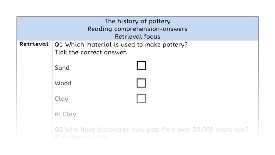 Reading comprehension - retrieval - The history of pottery - answers