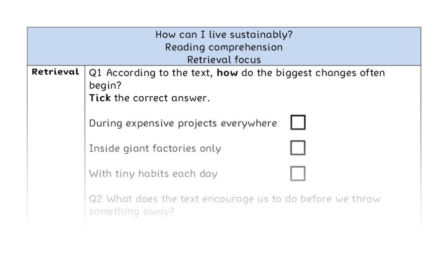 Reading comprehension - retrieval - How can I live sustainably