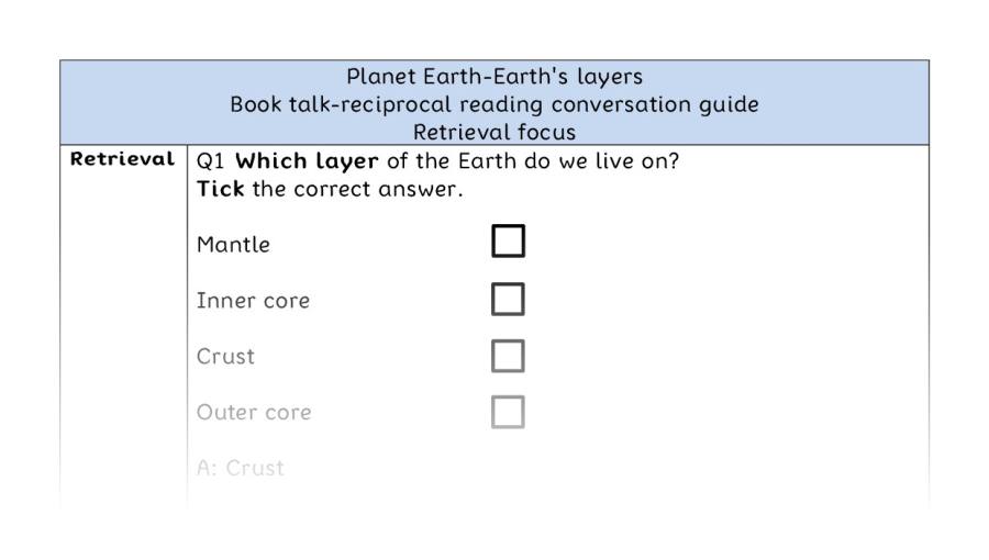 Reciprocal reading - retrieval - Planet Earth-Earths layers