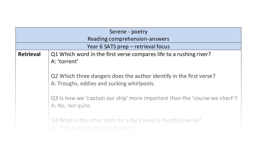 Reading comprehension - retrieval - Serene