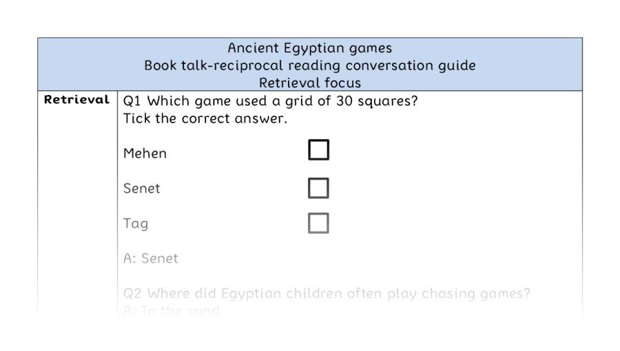 Reciprocal reading - retrieval - Ancient Egyptian games