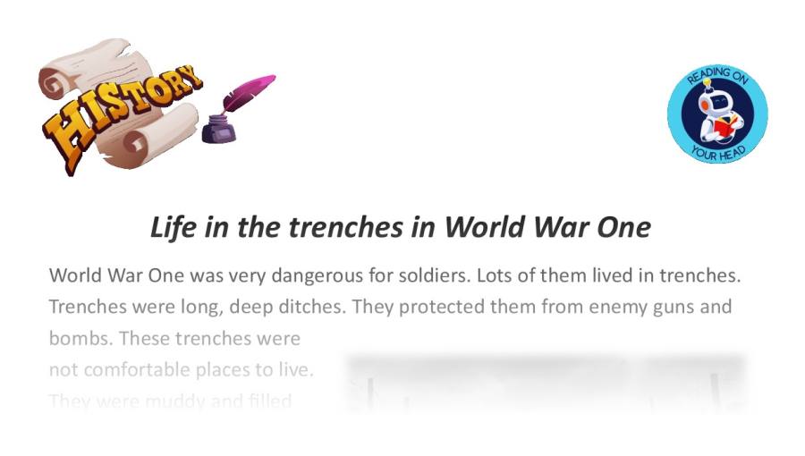 Life in the trenches in World War One
