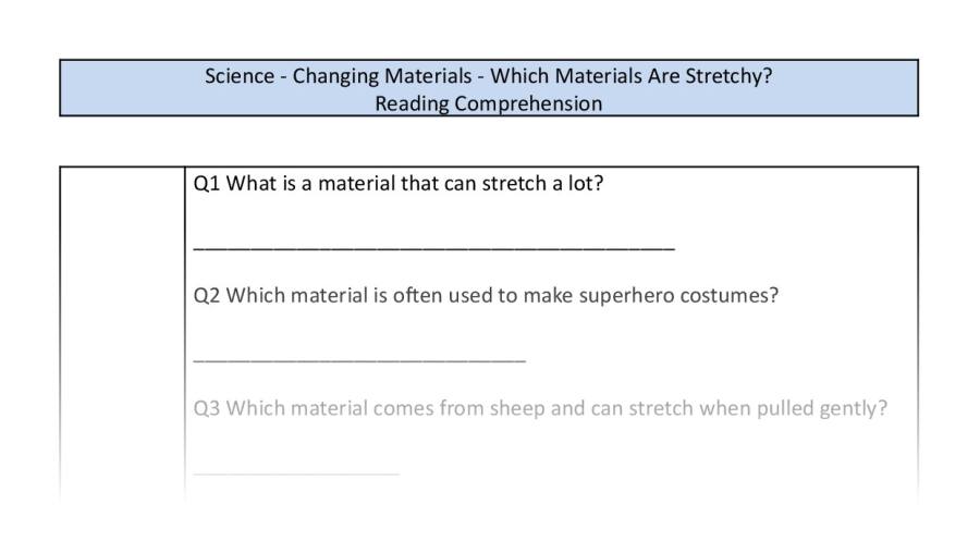Reading Comprehension-retrieval-Which Materials Are Stretchy