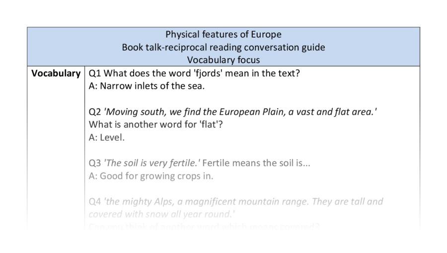 Reciprocal-vocabulary-Physical features of Europe