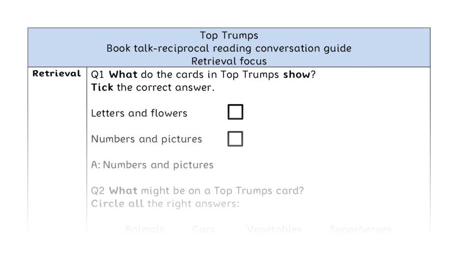 Reciprocal reading - retrieval - Top Trumps