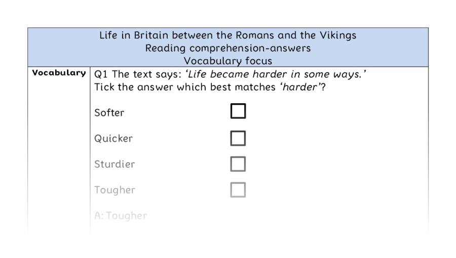 Reading comp-vocabulary-Life in Britain between the Romans and the Vikings - answers