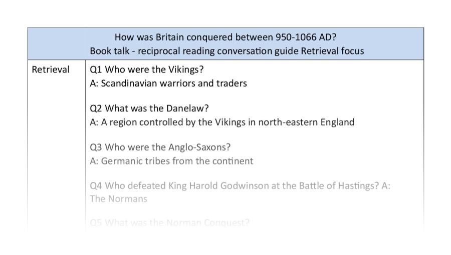 Reciprocal reading - retrieval - Britain conquered