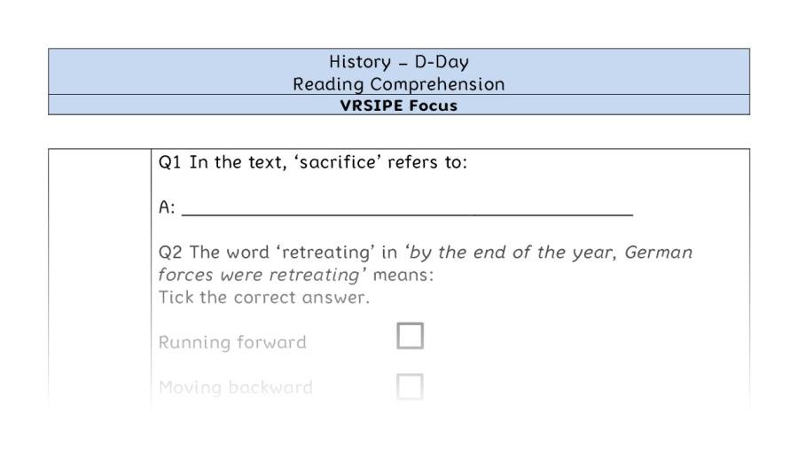 D-Day - Reading Comprehension - VRSIPE Focus