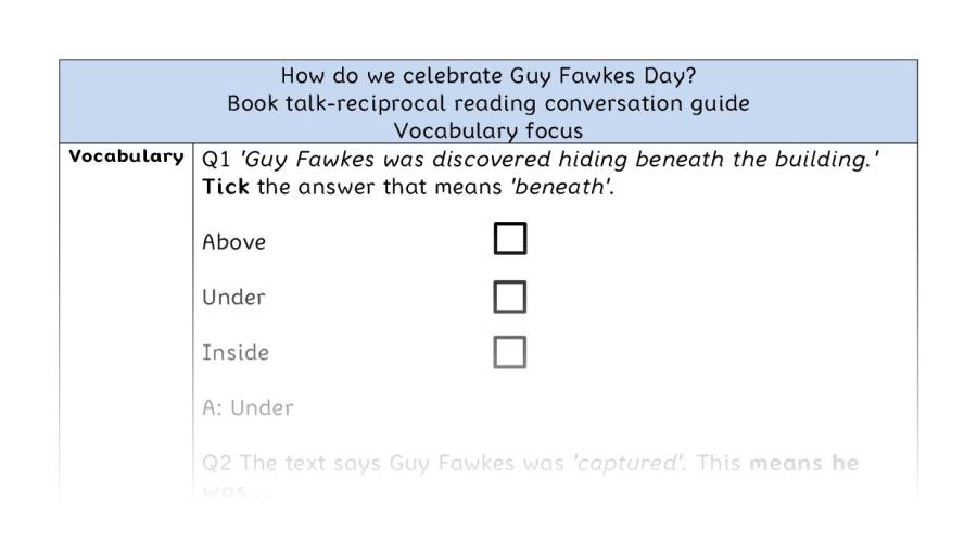 Reciprocal - vocabulary - How do we celebrate Guy Fawkes Day