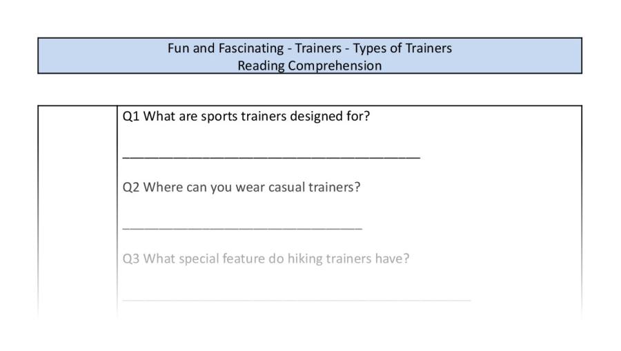 Reading Comprehension-Types of Trainers-Retrieval Focus