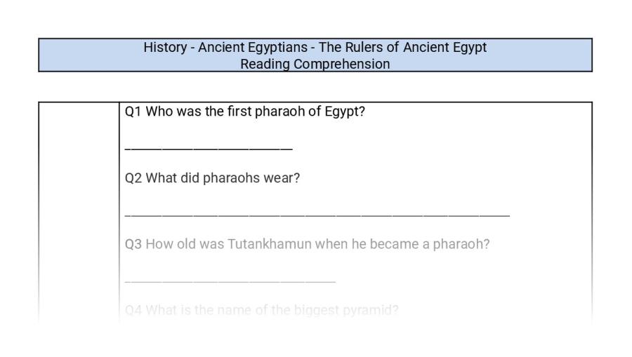 Reading Comprehension-retrieval-The Rulers of Ancient Egypt