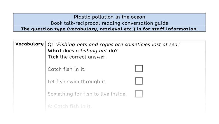 Reciprocal reading - VRSIPE - Plastic pollution in the ocean