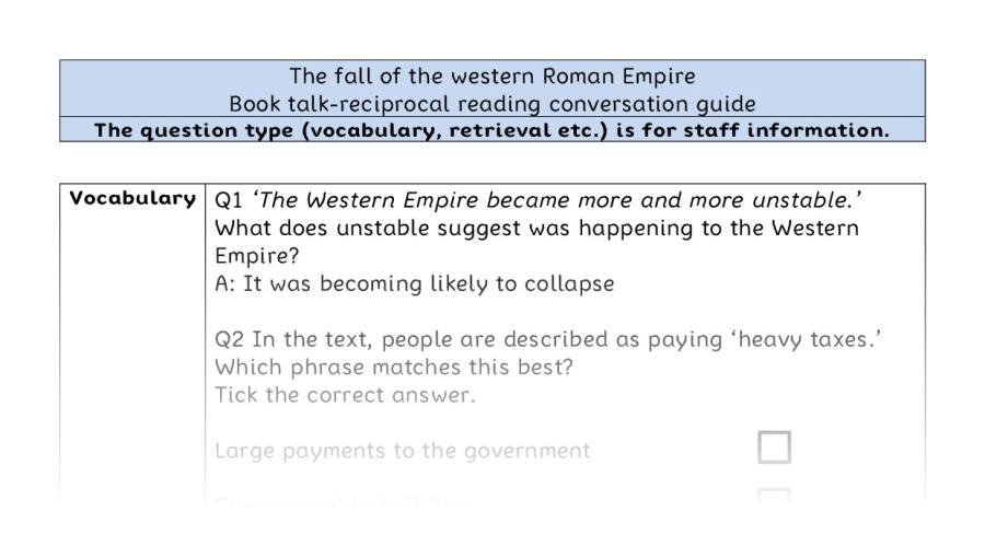 Reciprocal reading VRSIPE - The fall of the western Roman Empire