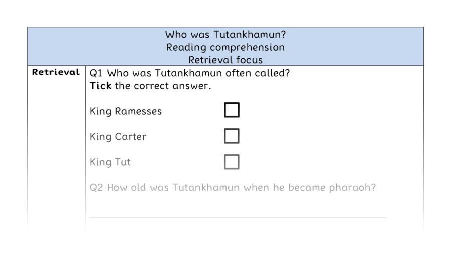 Reading comprehension - retrieval - Who was Tutankhamun