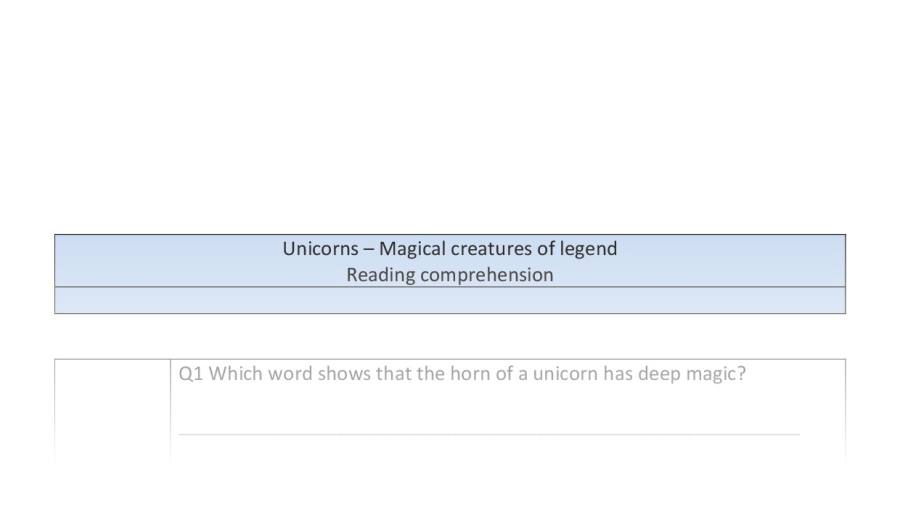 Reading comprehension-VRSIPE-Unicorns