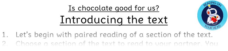Teaching slides vocabulary - Is chocolate good for us