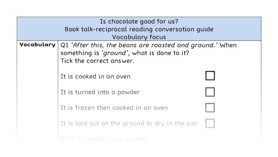 Reciprocal reading - vocabulary - Is chocolate good for us