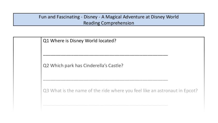 Reading Comprehension-A Magical Adventure at Disney World-retrieval