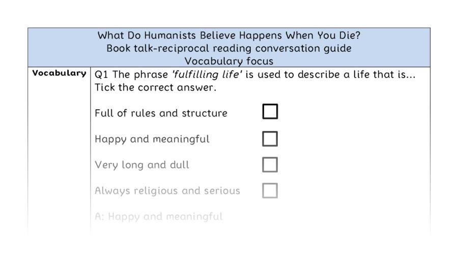 Reciprocal - vocab - What Do Humanists Believe Happens When You Die