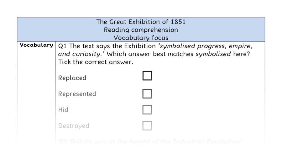 Reading comprehension - vocabulary - The Great Exhibition of 1851