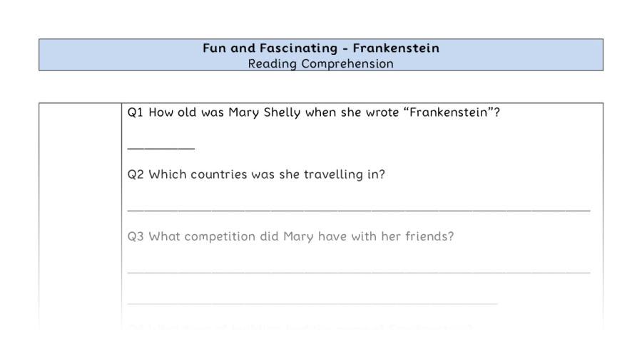 Reading Comprehension-Frankenstein-Retrieval