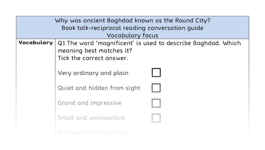 Reciprocal-vocab-Why was ancient Baghdad known as the Round City