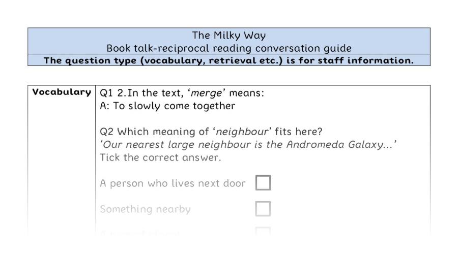 Reciprocal reading - VRSIPE - The Milky Way