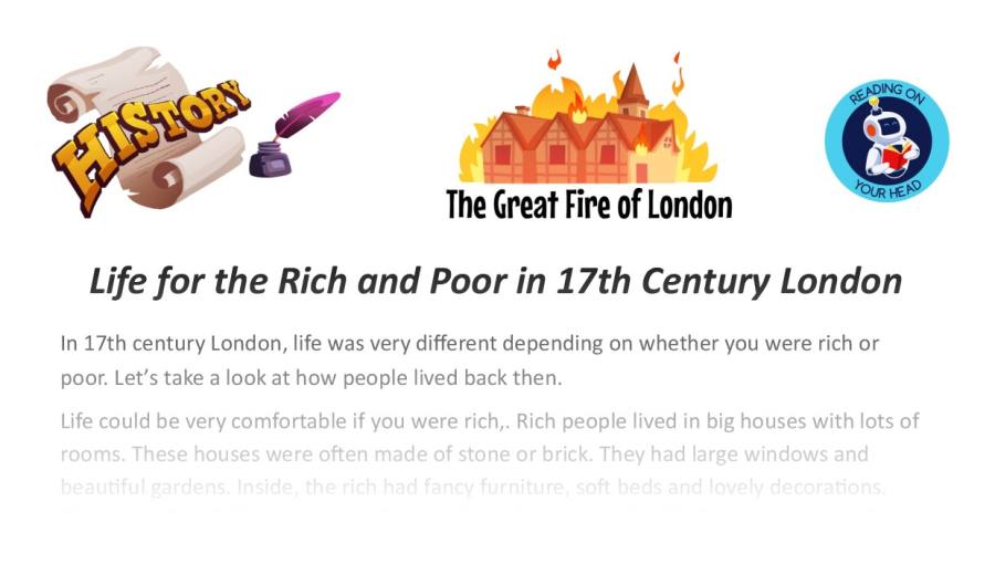 Life for the Rich and Poor in 17th Century London