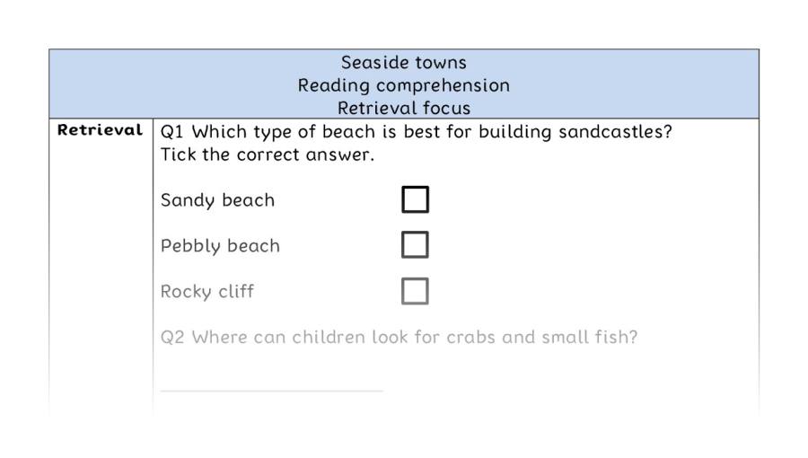 Reading comprehension - retrieval - Seaside towns