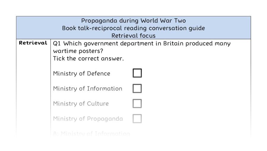 Reciprocal reading - retrieval - Propaganda during World War Two