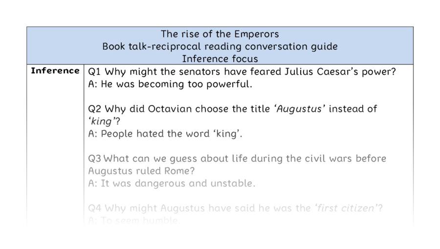 Reciprocal reading - inference - The rise of the Emperors