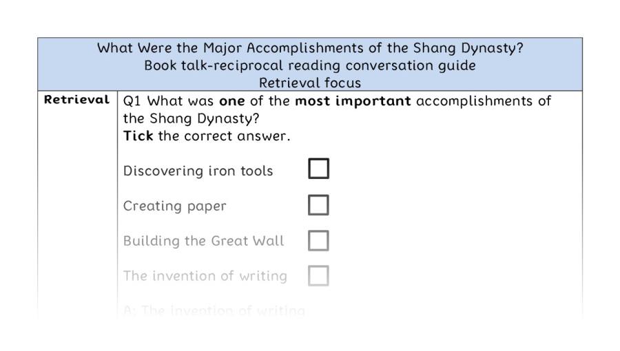 Reciprocal-retrieval--Major Accomplishments Shang Dynasty