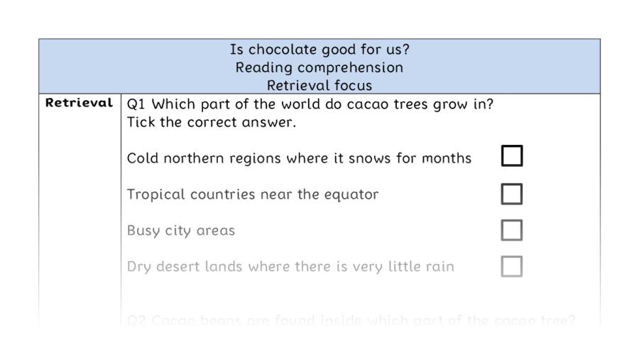 Reading comprehension - retrieval -Is chocolate good for us