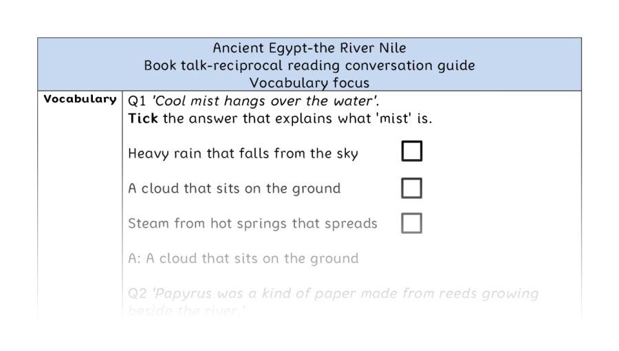 Reciprocal - vocabulary - Ancient Egypt-the River Nile